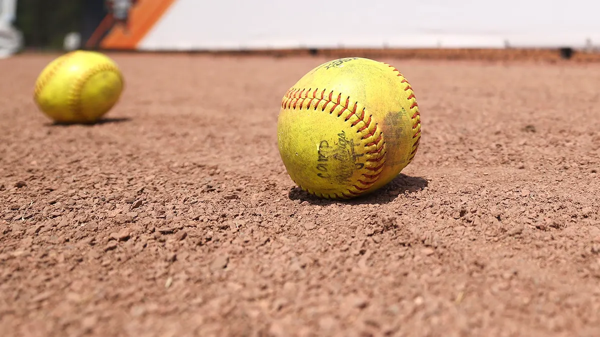 NCAA signage displayed before Division II women's softball championship game at Boombah-Soldiers Creek Park