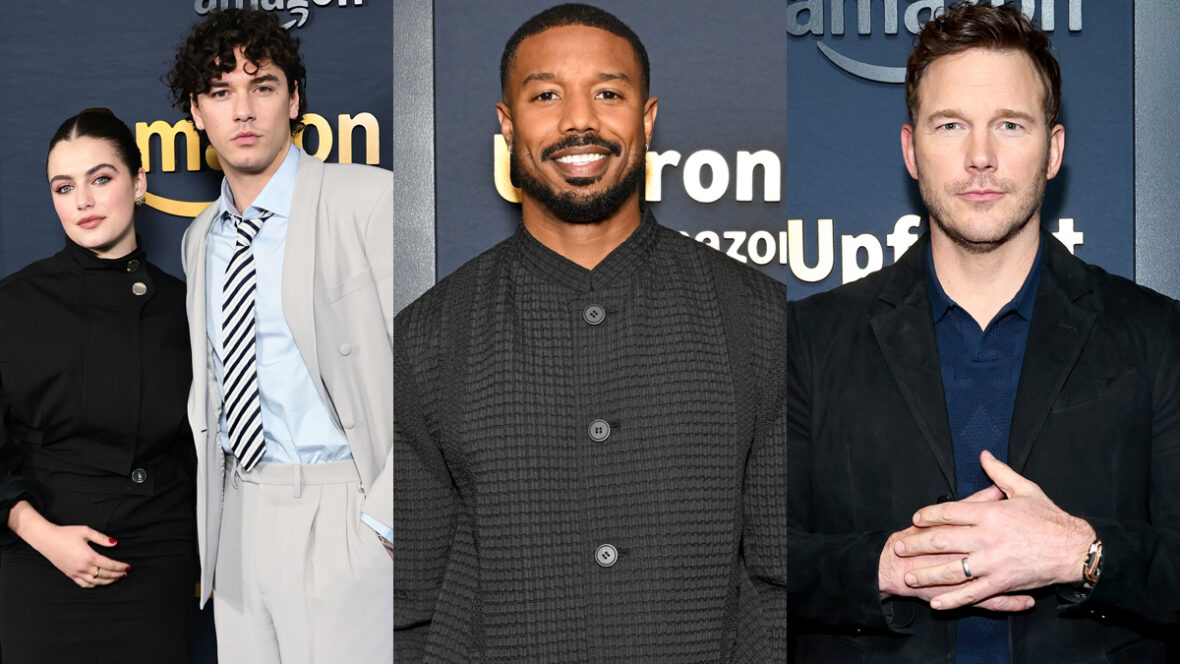 Ella Bright e Belmont Cameli / Michael B. Jordan / Chris Pratt presentes no Amazon Upfront 2026
