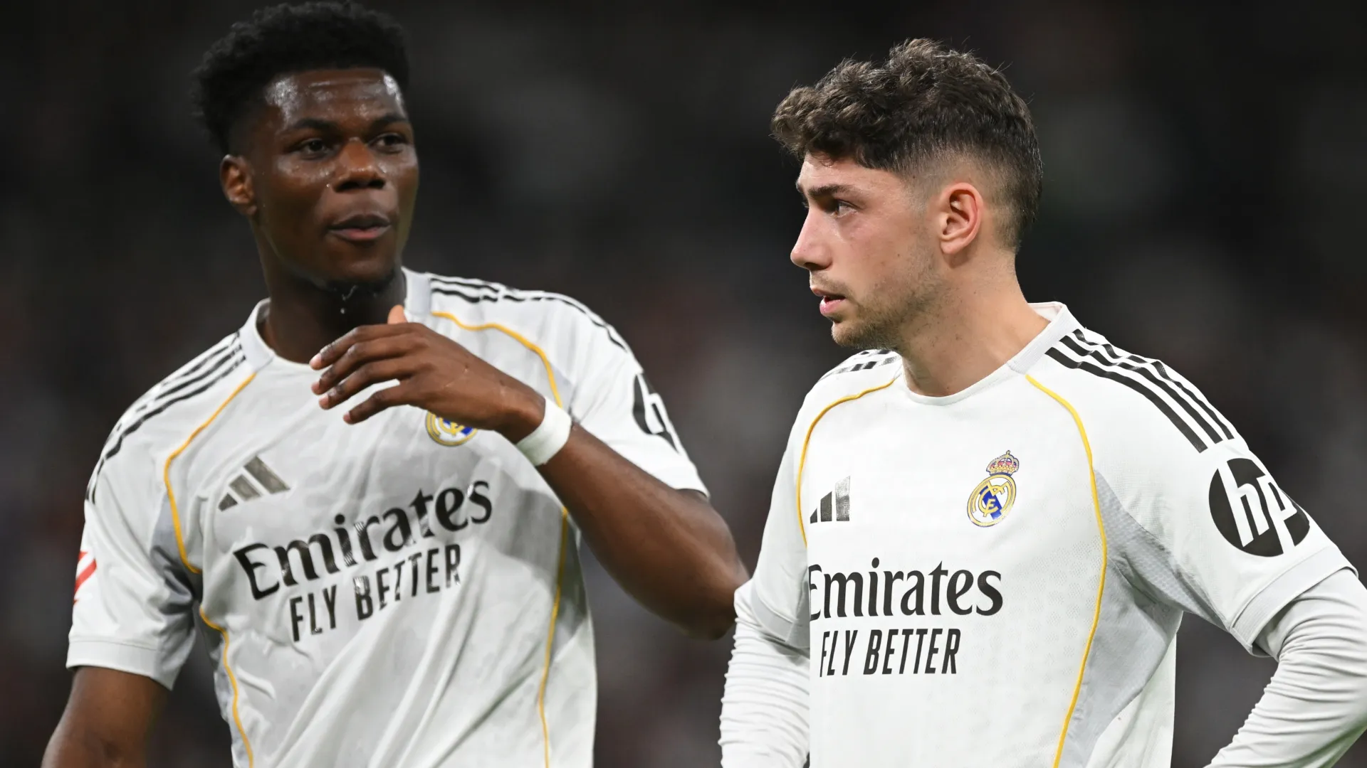Aurelien Tchouameni e Federico Valverde do Real Madrid.