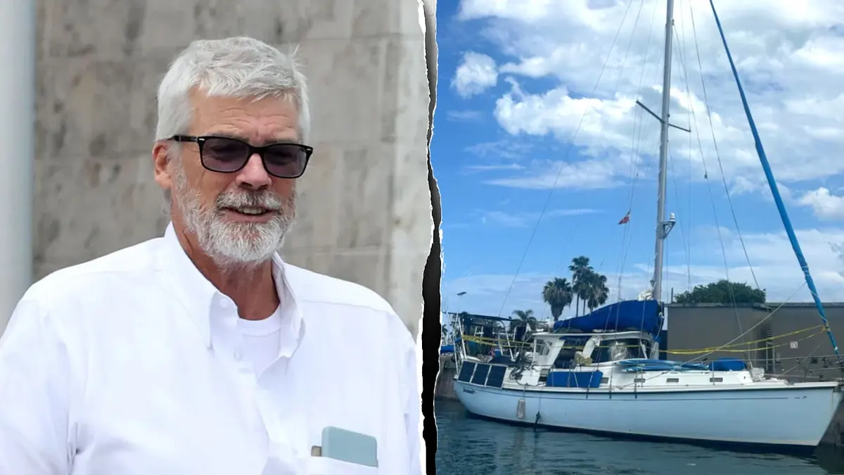 (L) Brian Hooker, sailboat Soulmate (R)