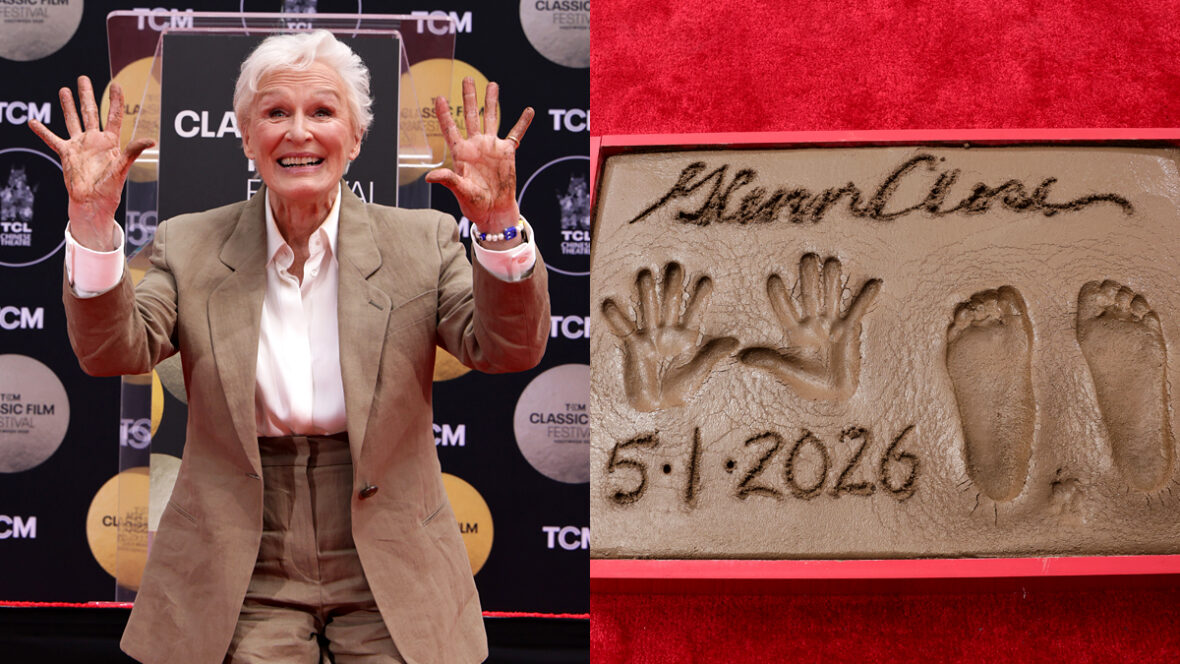 Glenn Close na cerimônia Hand and Footprint em Hollywood