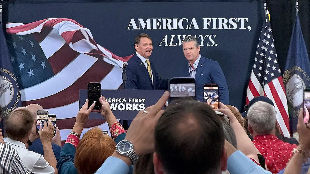 Hegseth on the campaign trail on the eve of Kentucky's primary