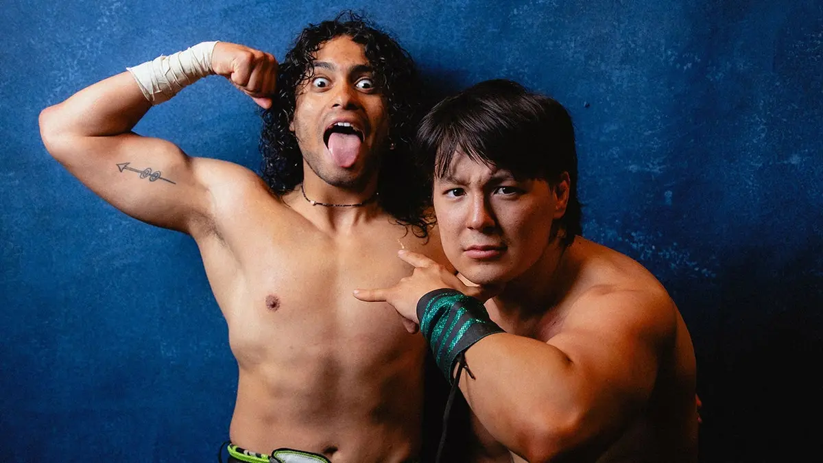 Shimbashi and Danny Orion pose for a photo