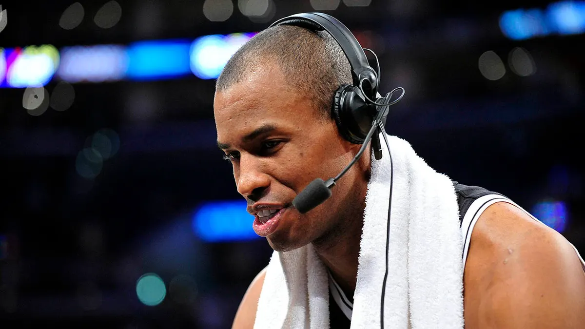 Brooklyn Nets center Jason Collins speaking during a radio interview