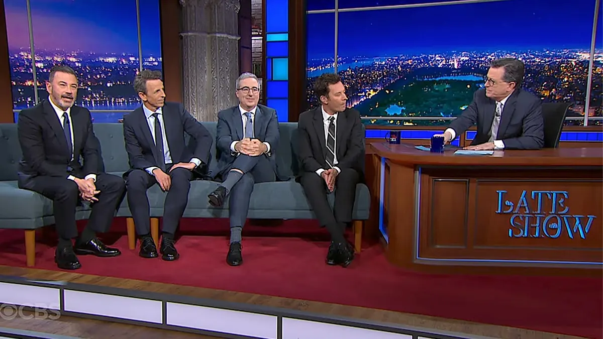 Late-night hosts join Colbert