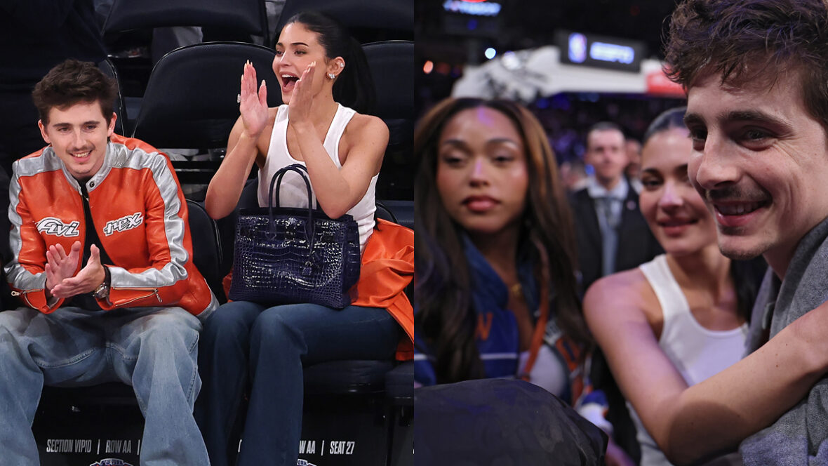 Kylie Jenner e Timothee Chalamet no jogo dos Knicks