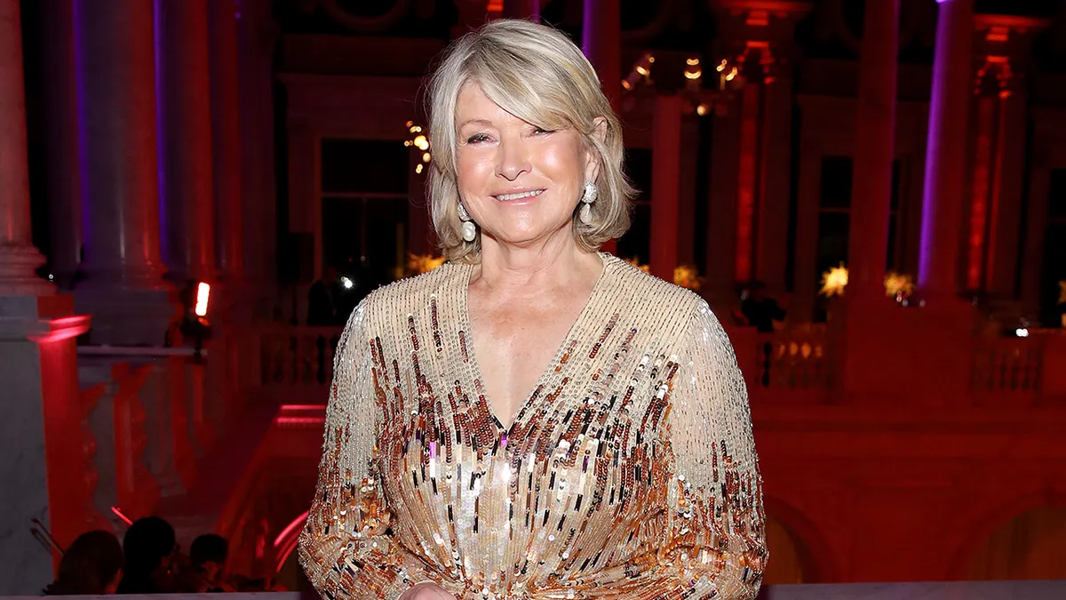 Martha Stewart standing at the Justice Ruth Bader Ginsburg Woman of Leadership Award ceremony in Washington, D.C.