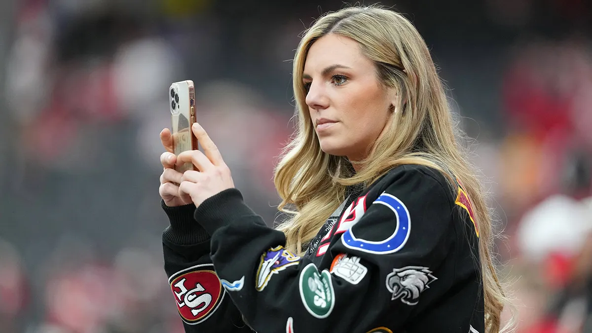 Social media influencer Annie Agar looking on at Allegiant Stadium