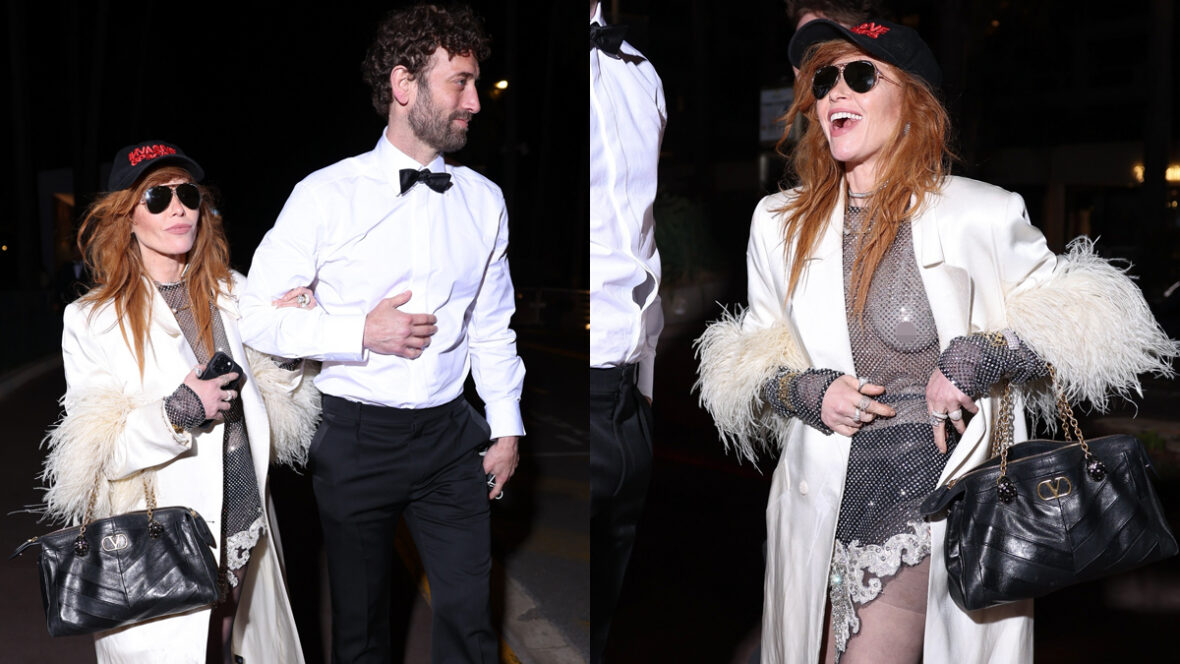 Natasha-Lyon-Cannes Natasha Lyonne usa top transparente e Matthew Avedon em Cannes