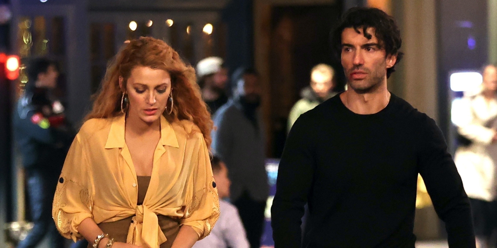 Imagem de stock de Blake Lively e Justin Baldoni