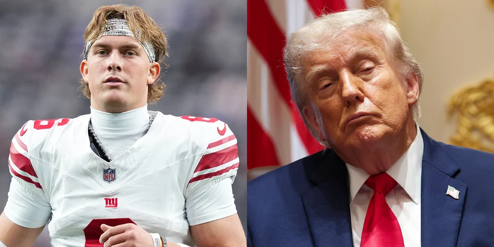 Foto de Jaxson Dart e Donald Trump