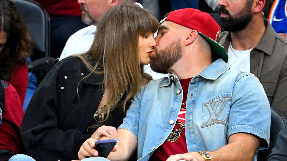 Taylor Swift e Travis Kelce no jogo dos playoffs da NBA em Cleveland