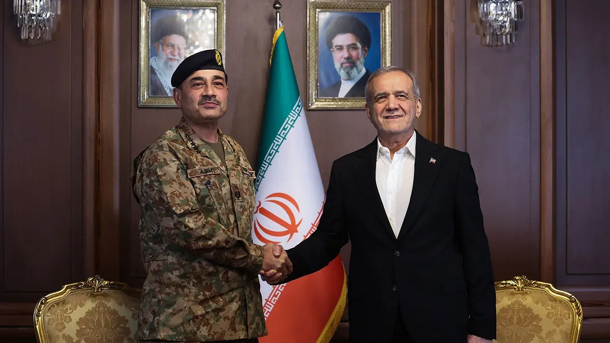 Iranian President Masoud Pezeshkian meeting Pakistan Chief of Army Staff Asim Munir in Tehran