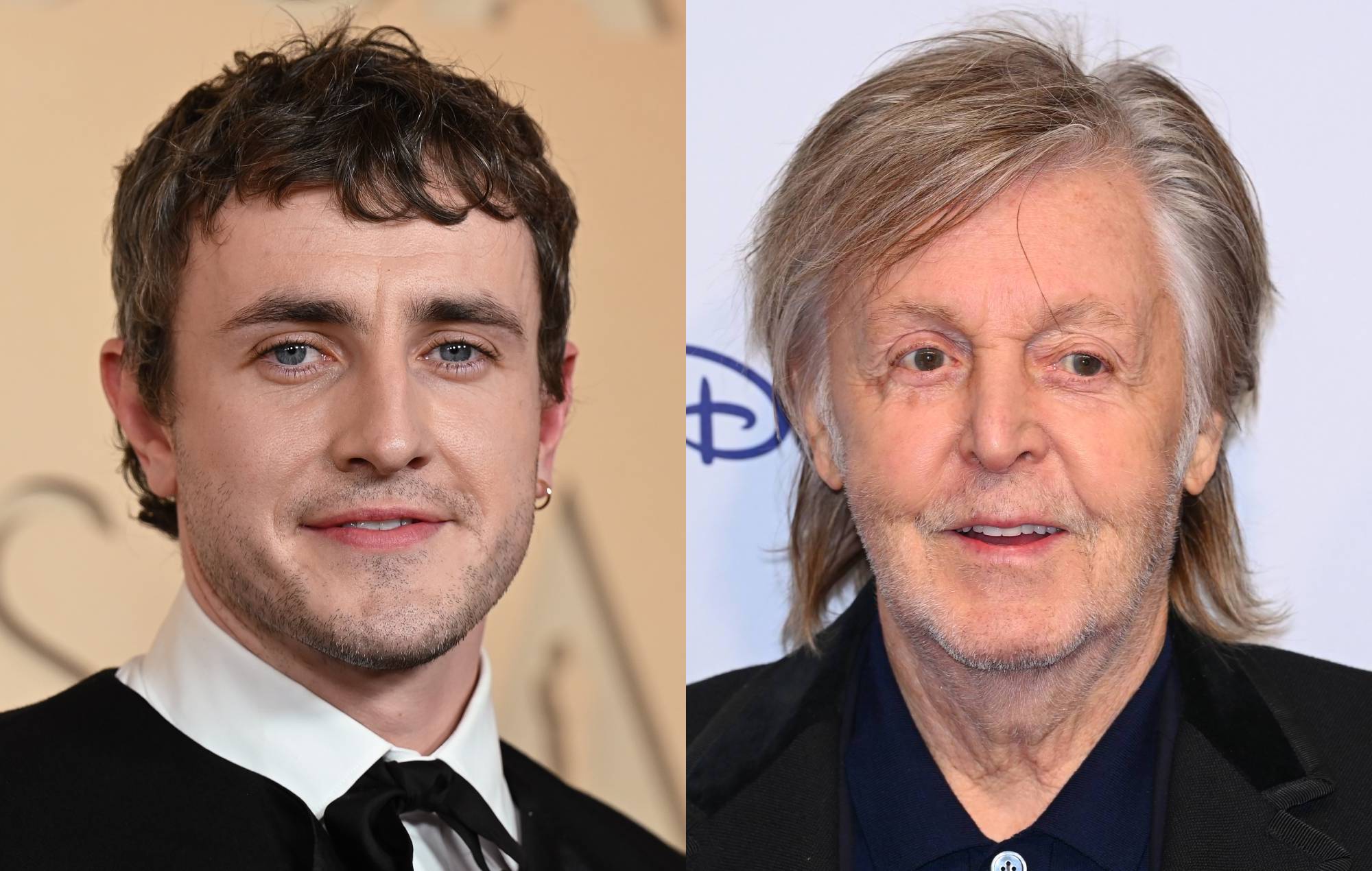 Paul Mescal and Paul McCartney. CREDIT: Gilbert Flores/Penske Media via Getty Images and Joe Maher/Getty Images