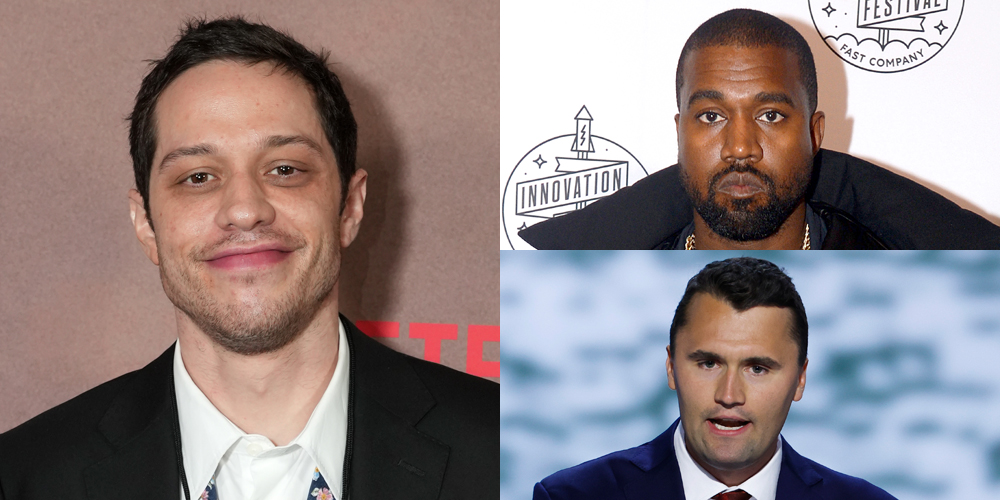 Foto de Pete Davidson com Kanye West e Charlie Kirk