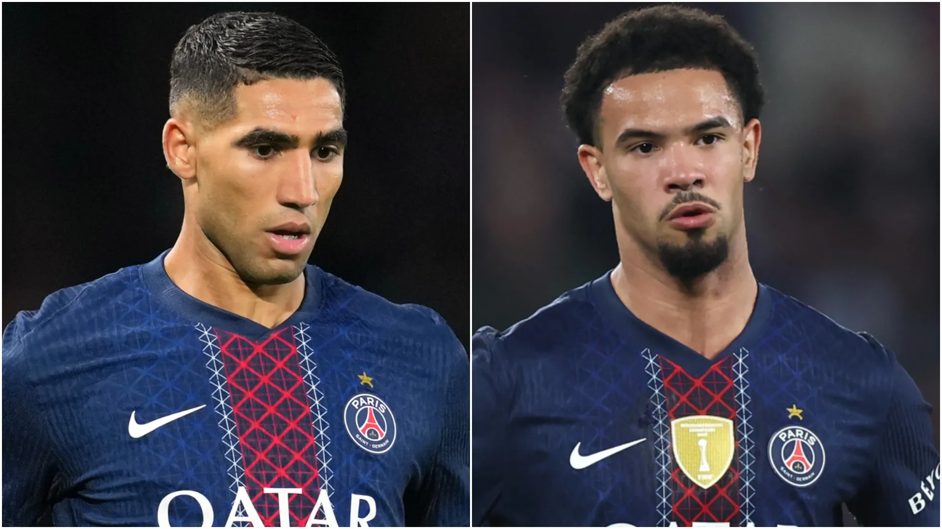 A estrela do PSG, Achraf Hakimi e Warren Zaire-Emery.