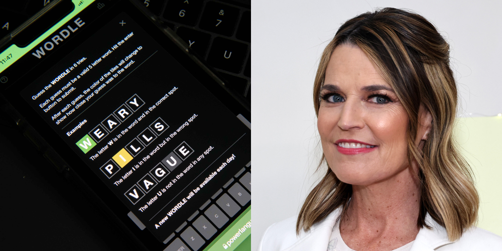Foto stock de Savannah Guthrie e Wordle