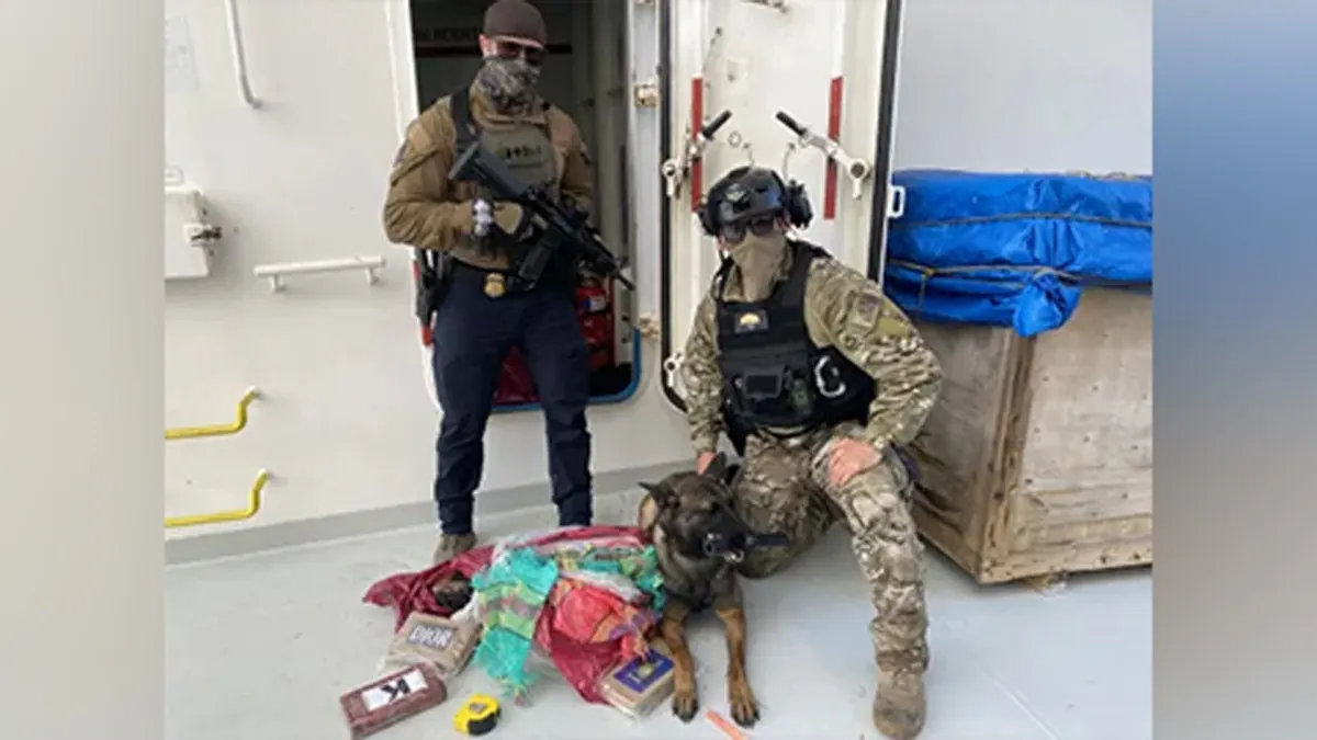 Federal agents seized roughly 500 pounds of cocaine aboard an oil tanker off the California coast, authorities said