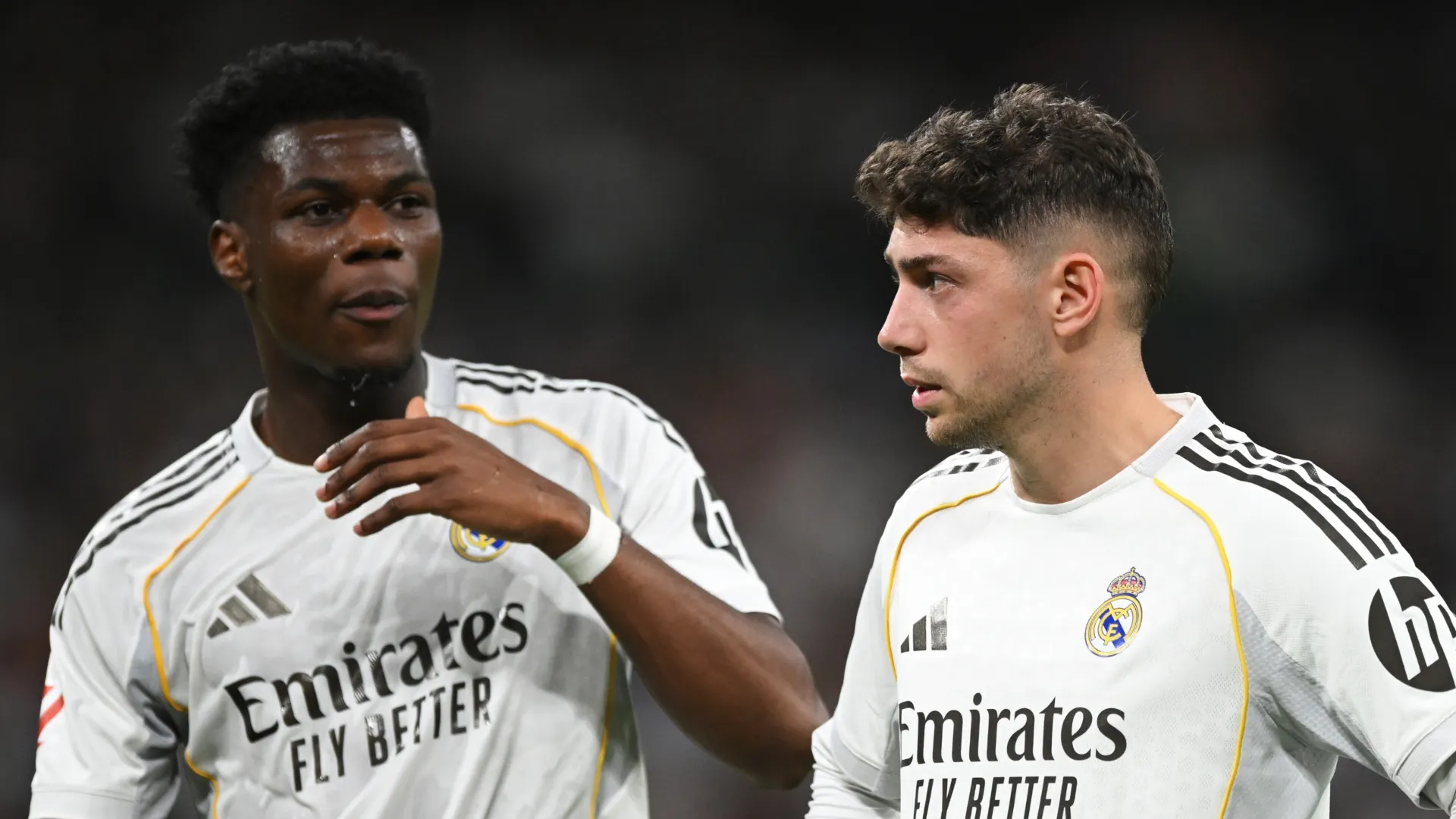 Aurelien Tchouameni e Federico Valverde do Real Madrid.