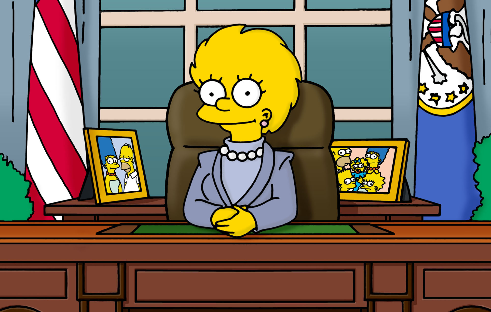 'The Simpsons' Lisa in 'Bart To The Future'. CREDIT: Sky/Disney