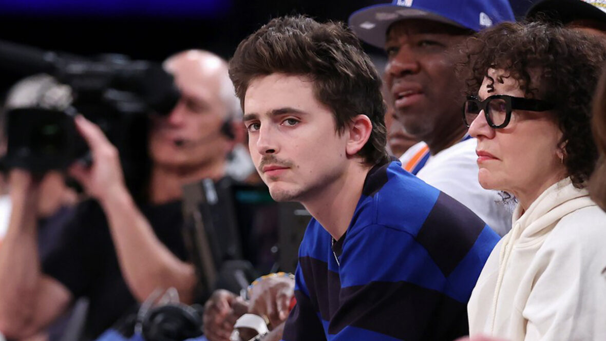 Timothee Chalamet no jogo dos Knicks