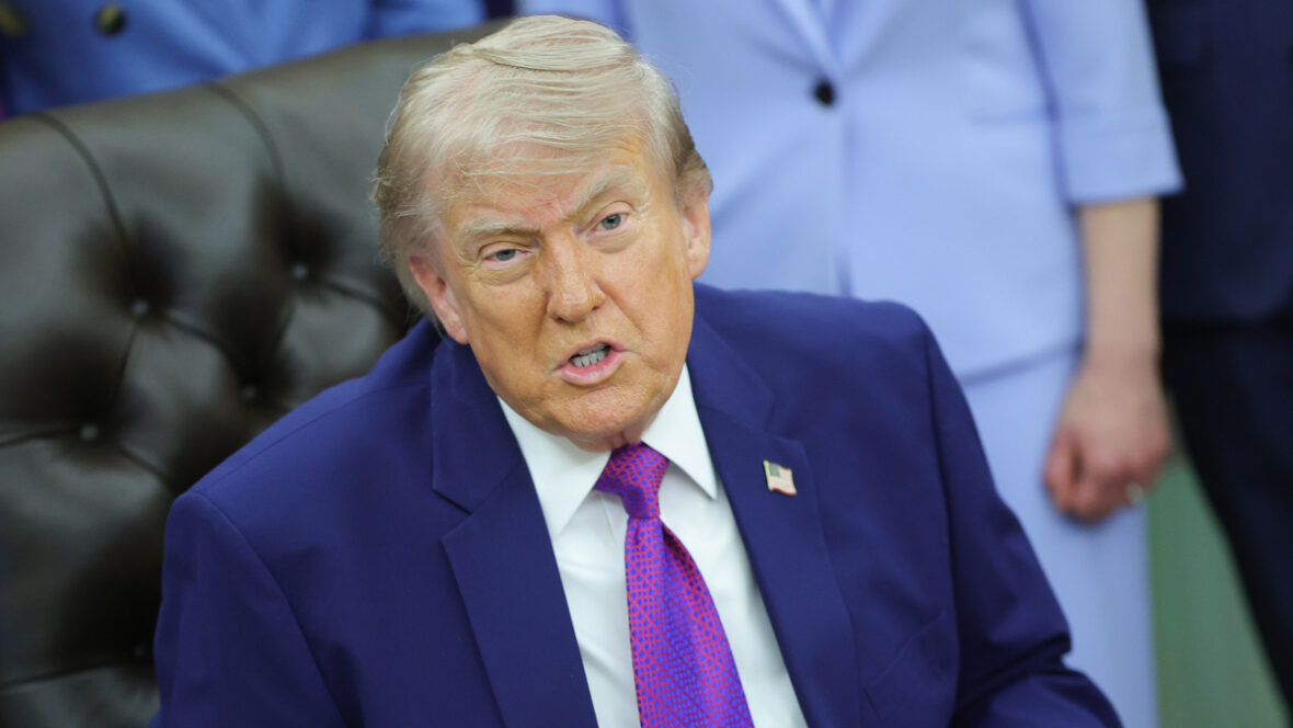 Donald Trump falando em maio de 2026