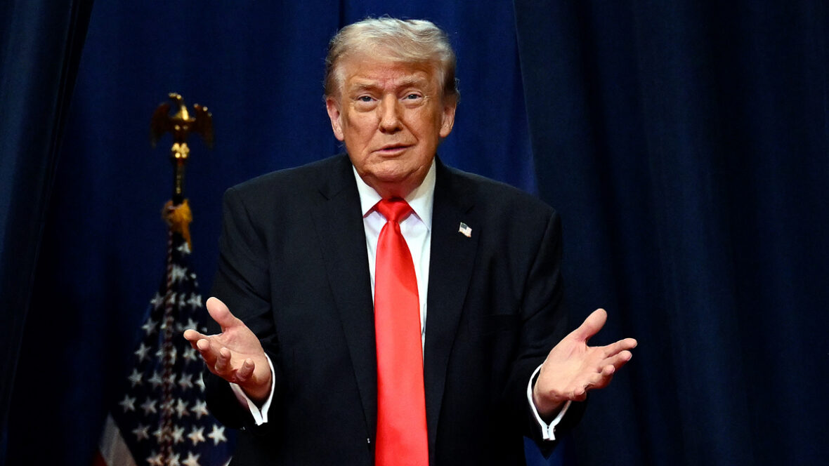Donald Trump fala em um evento em maio de 2026.