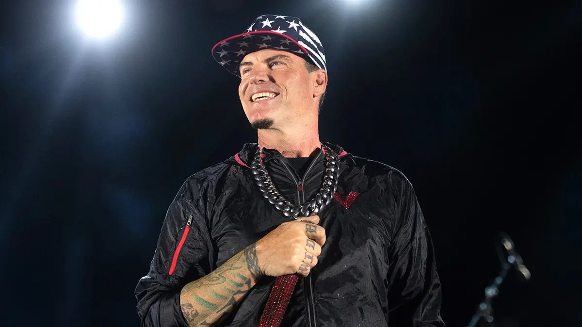Vanilla Ice performing on stage at the Tequila & Taco Music Festival in Ventura, California in July 2024.