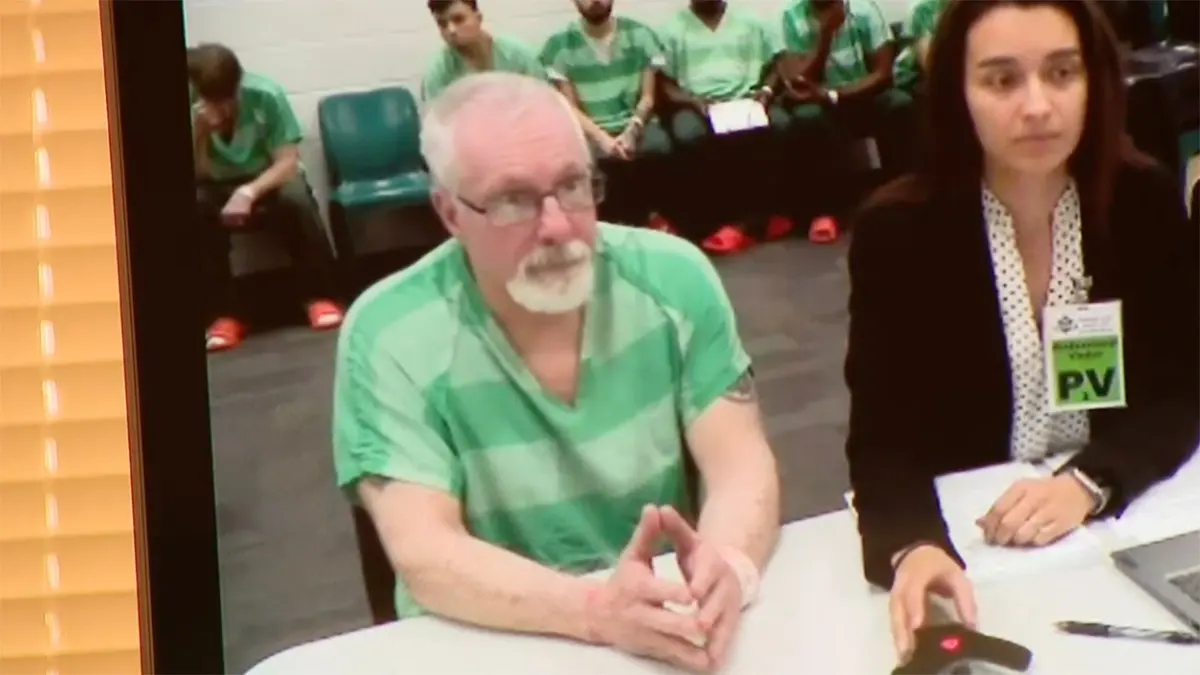 Mitchell Gaff sitting in a courtroom