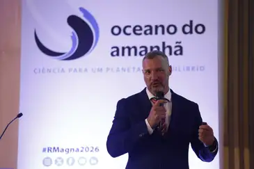 Rio de Janeiro (RJ), 05/05/2026 – O pesquisador Lars-Eric Heimbürger-Boavida, do Instituto Mediterrâneo do Oceanografia, na Conferência Oceano do Amanhã: ciência para um planeta em equilíbrio, realizada pela Academia Brasileira de Ciências, no Museu do Amanhã. Foto: Fernando Frazão/Agência Brasil
