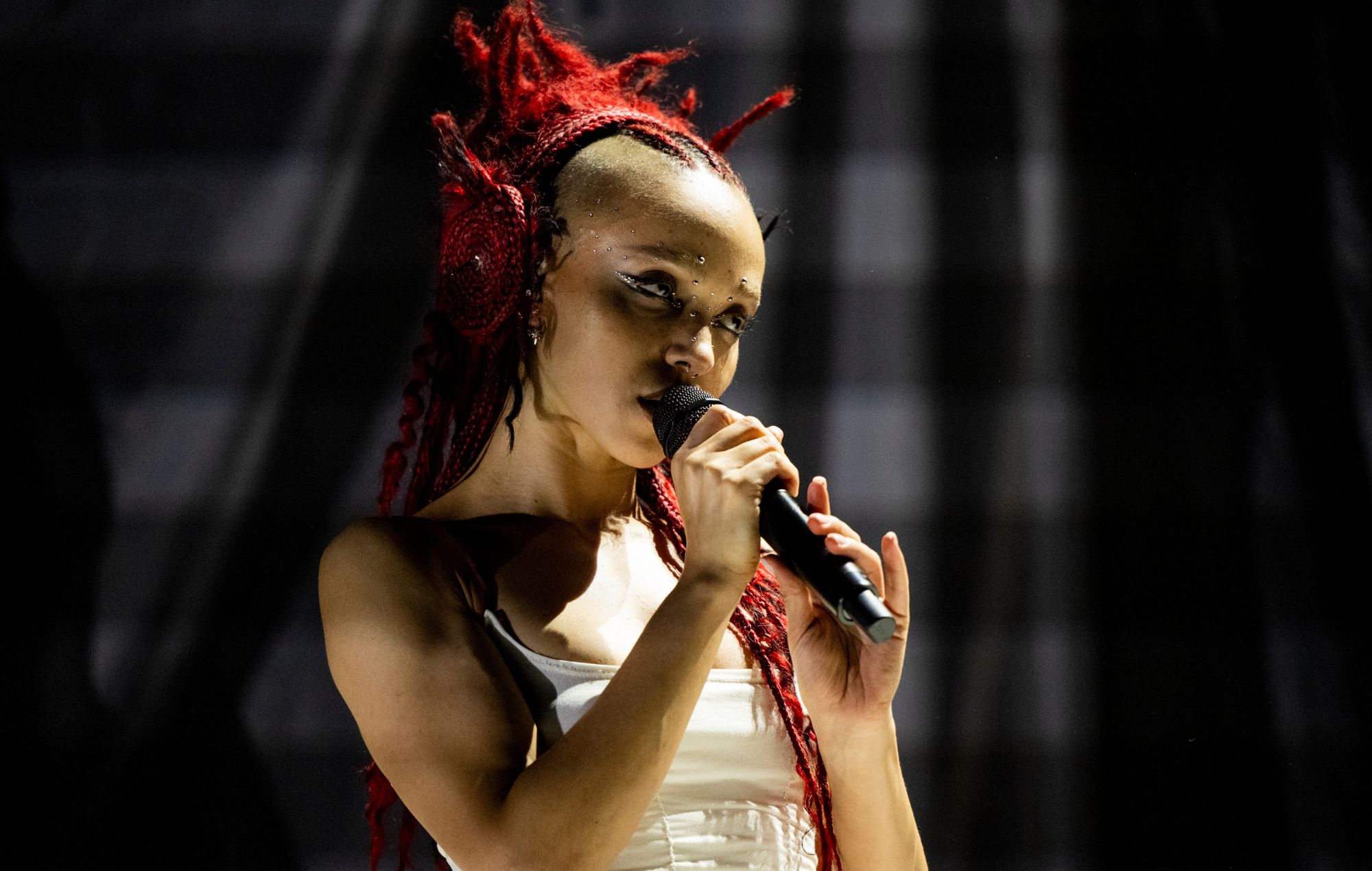 FKA Twigs performs in 2026. CREDIT: Scott Dudelson/Getty Images