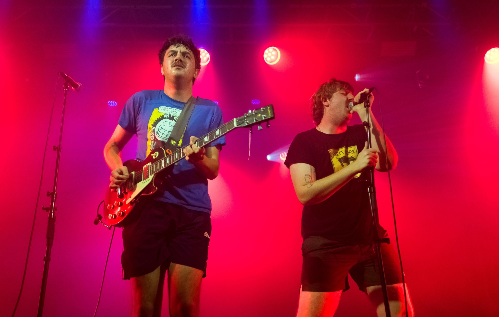 Josh Law (L) and Ben Sadler of Getdown Services. CREDIT: Matthew Baker/Getty Images