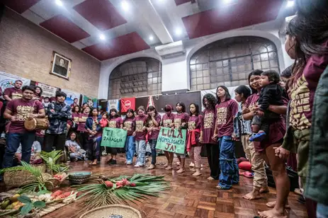 São Paulo (SP), 27/05/2026 - Povos tradicionais lançam aliança inédita para defender a Mata Atlântica.
Foto: Vinícius Carvalho/OTSS-Fiocruz