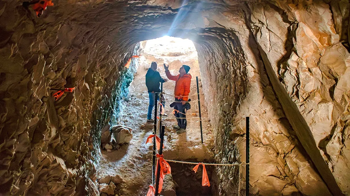 Archaeologists digging near tunnel