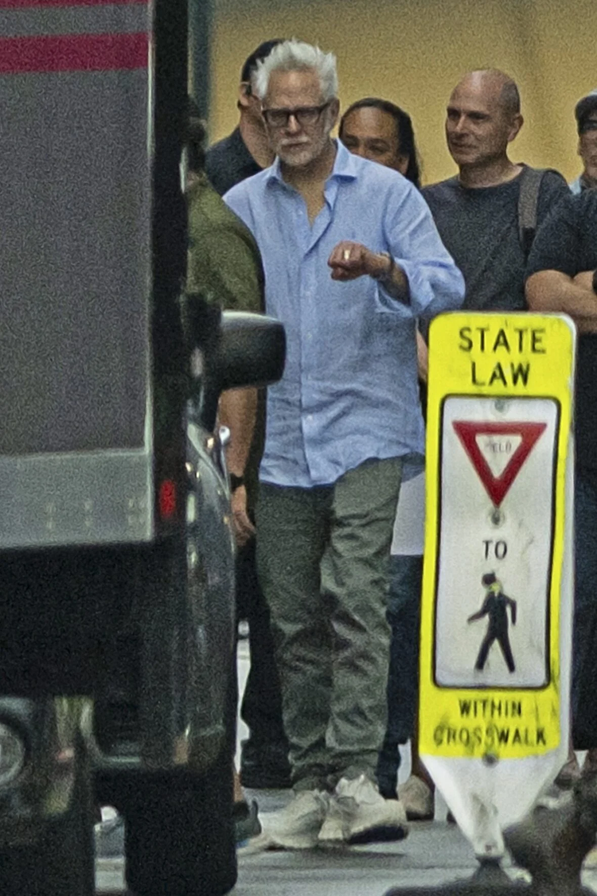 James Gunn no set do Homem do Amanhã