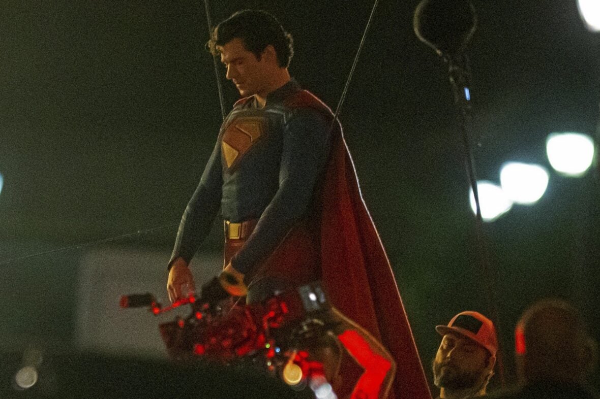 David Corenswet no set do Homem do Amanhã