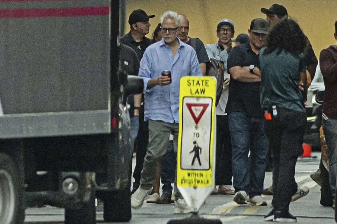 James Gunn no set do Homem do Amanhã