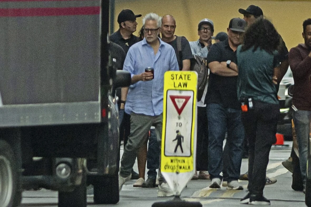 James Gunn no set do Homem do Amanhã