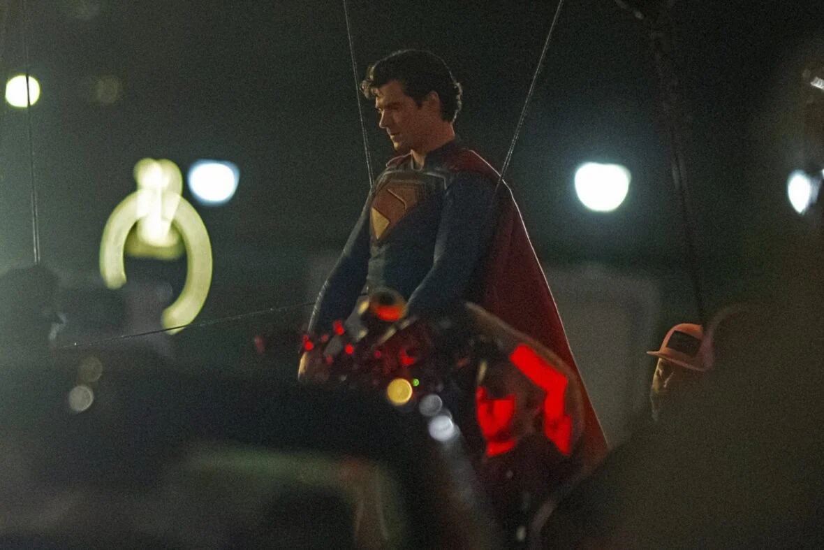 David Corenswet no set do Homem do Amanhã
