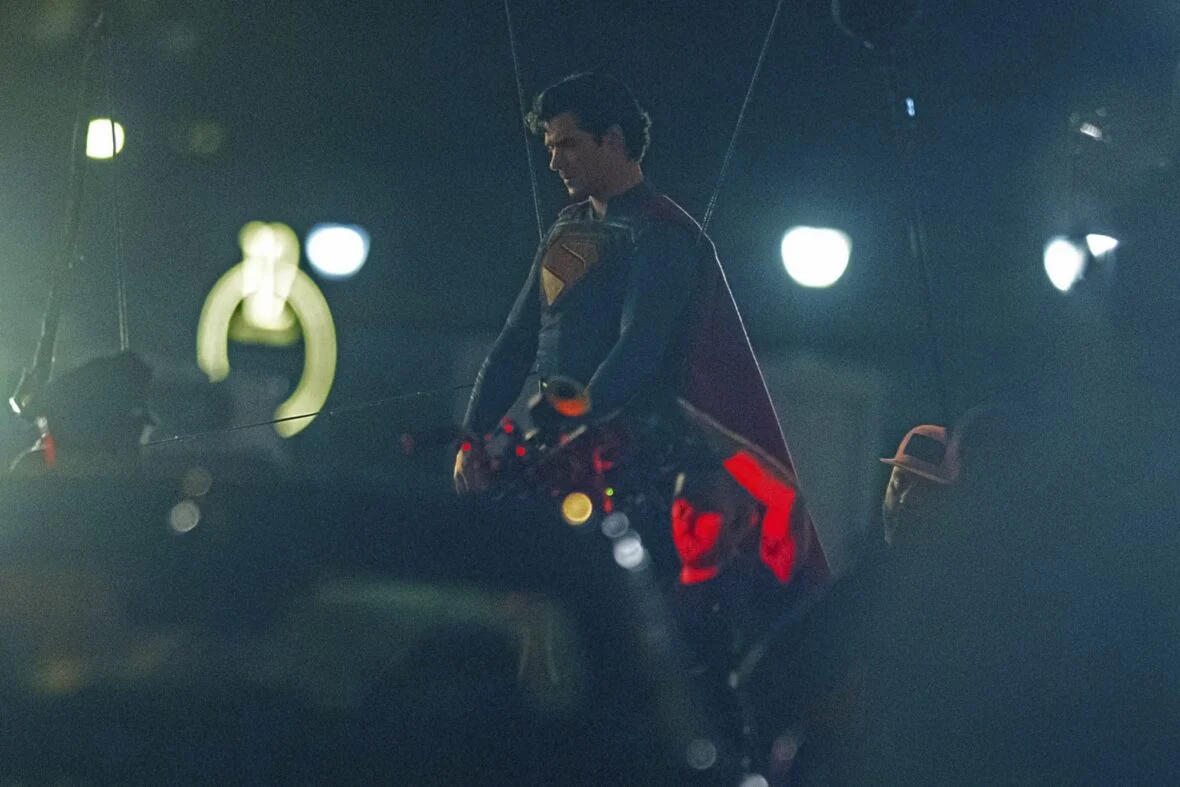 David Corenswet no set do Homem do Amanhã