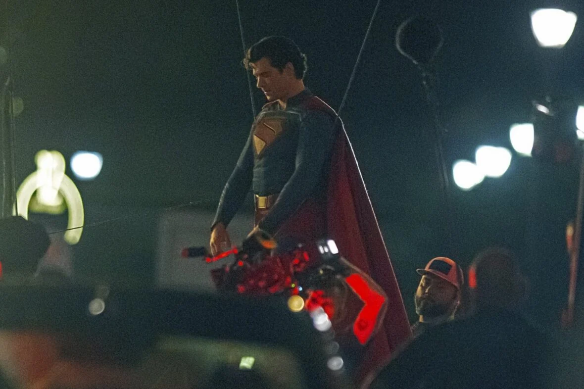 David Corenswet no set do Homem do Amanhã