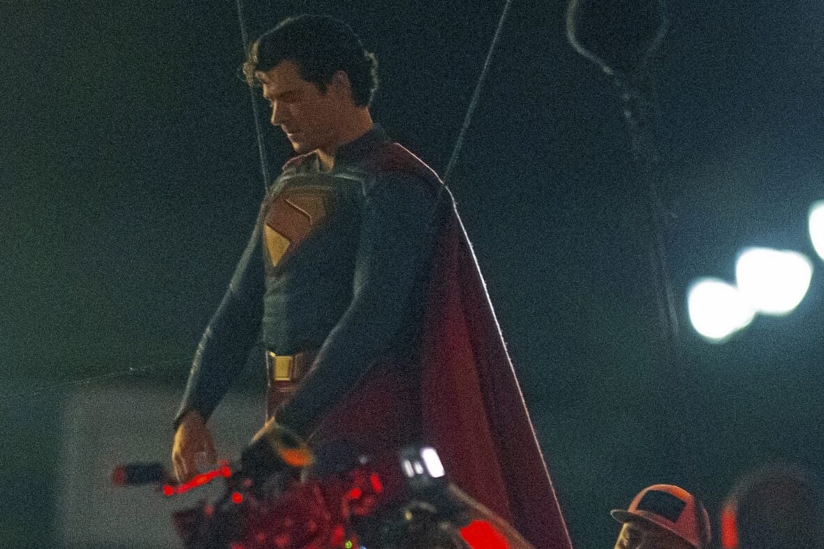 David Corenswet no set do Homem do Amanhã