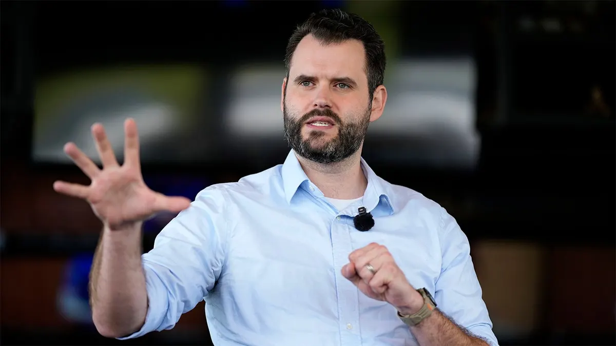 Iowa state Sen. Zach Wahls campaigns for the Democratic nomination for U.S. Senate