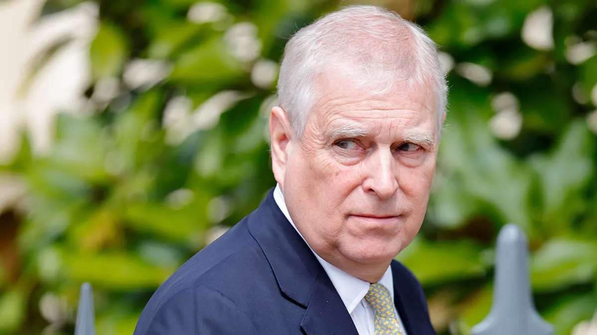 Prince Andrew attending Easter Sunday Mattins Service at St George's Chapel Windsor