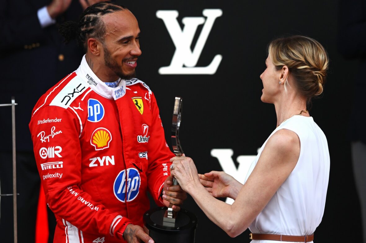 Lewis Hamilton com a Princesa Charlene