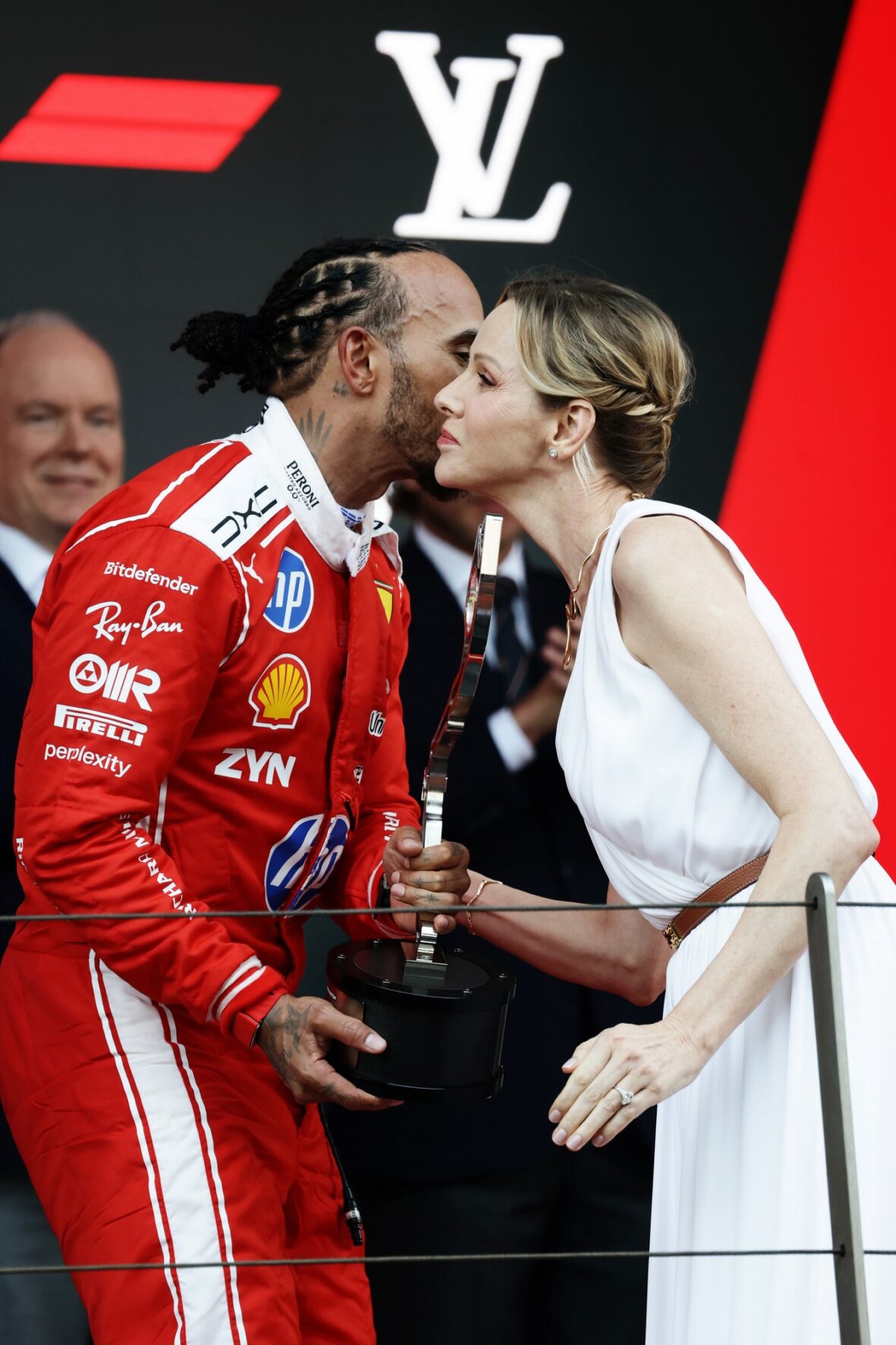 Lewis Hamilton com a Princesa Charlene
