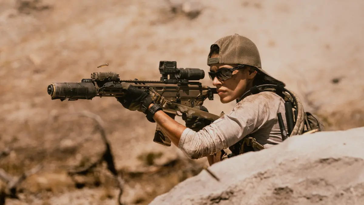 Laysla De Oliveira portraying Cruz in a scene from Lioness season 2 episode 8