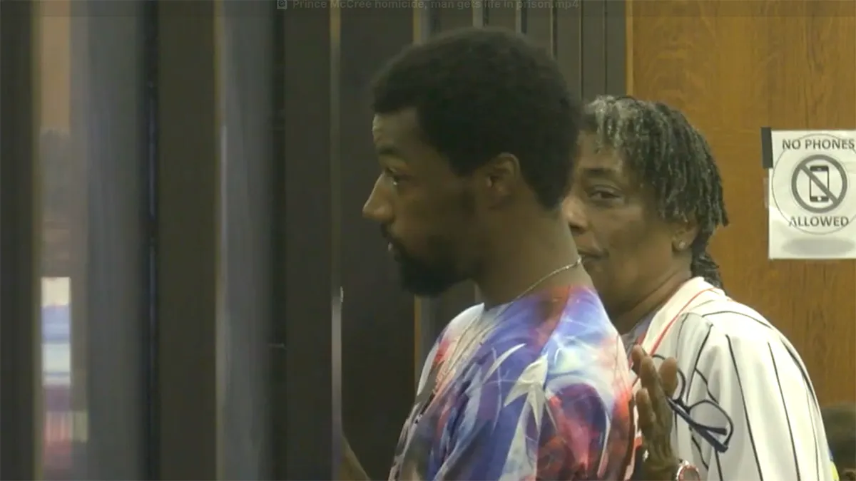 Darron McCree, the father of 5-year-old Prince McCree, attends the sentencing hearing for Erik Mendoza.
