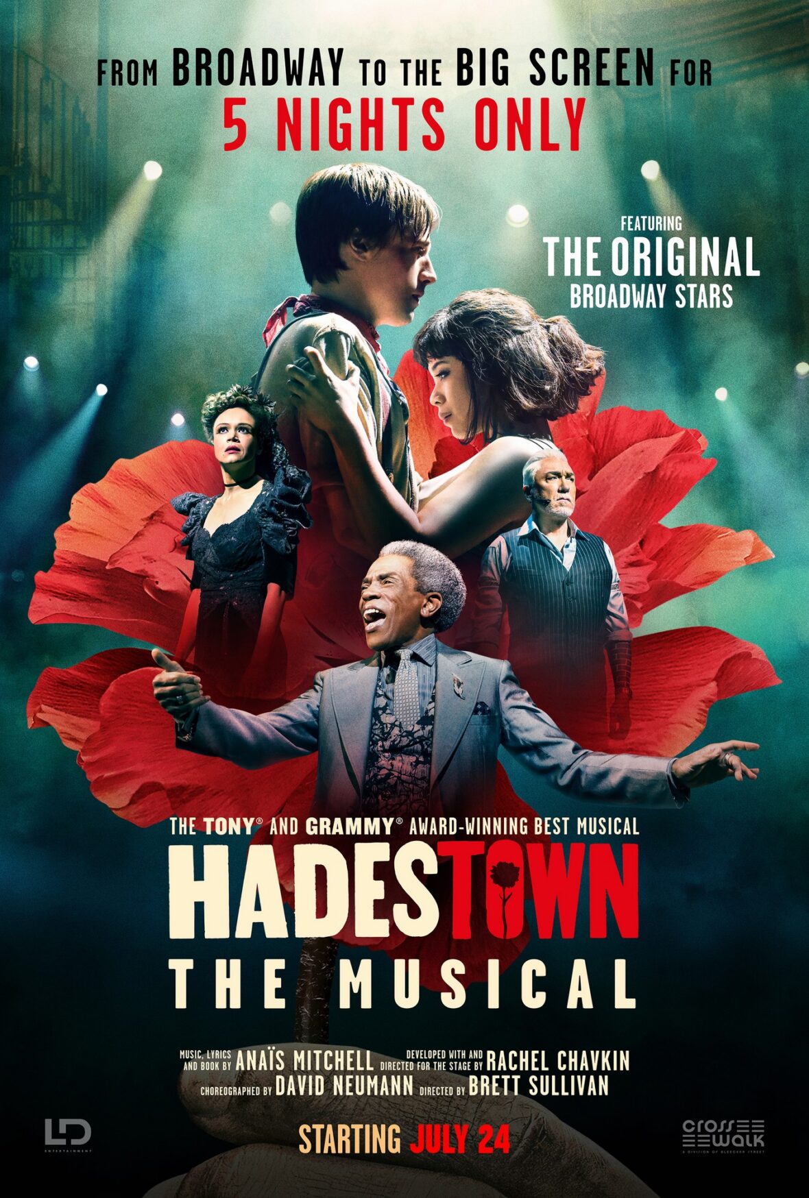 Pôster do filme Hadestown Pro Shot com estrelas originais da Broadway
