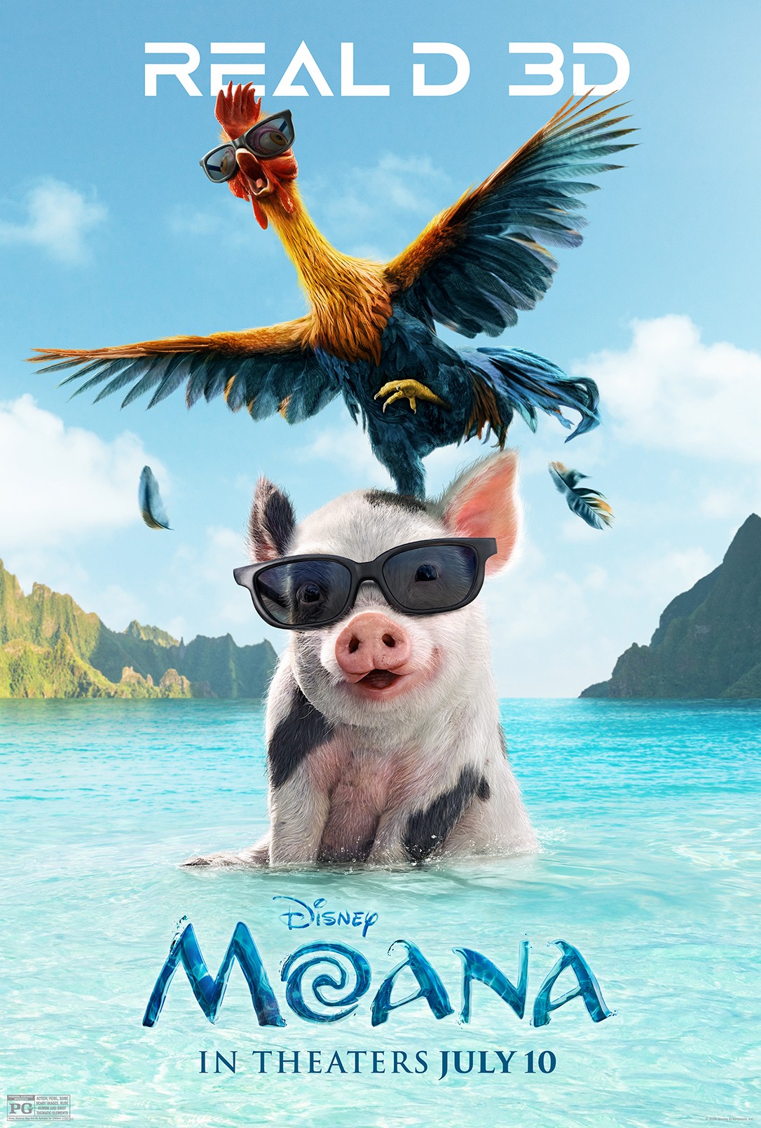Pôster de ação ao vivo Moana Real 3D